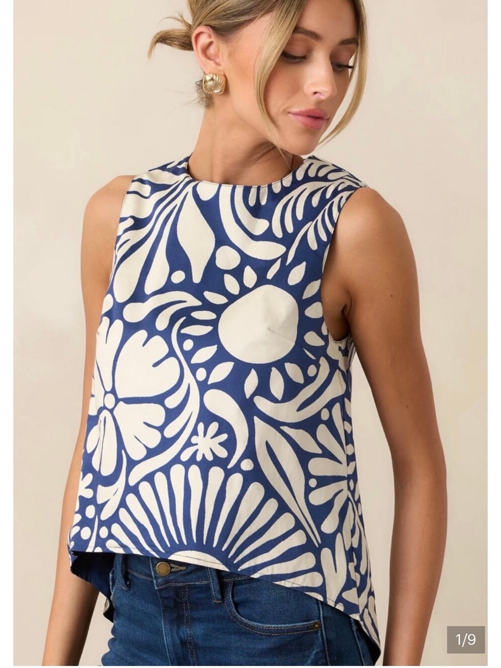 Marley Navy Floral Rebersible Sleeveless Top